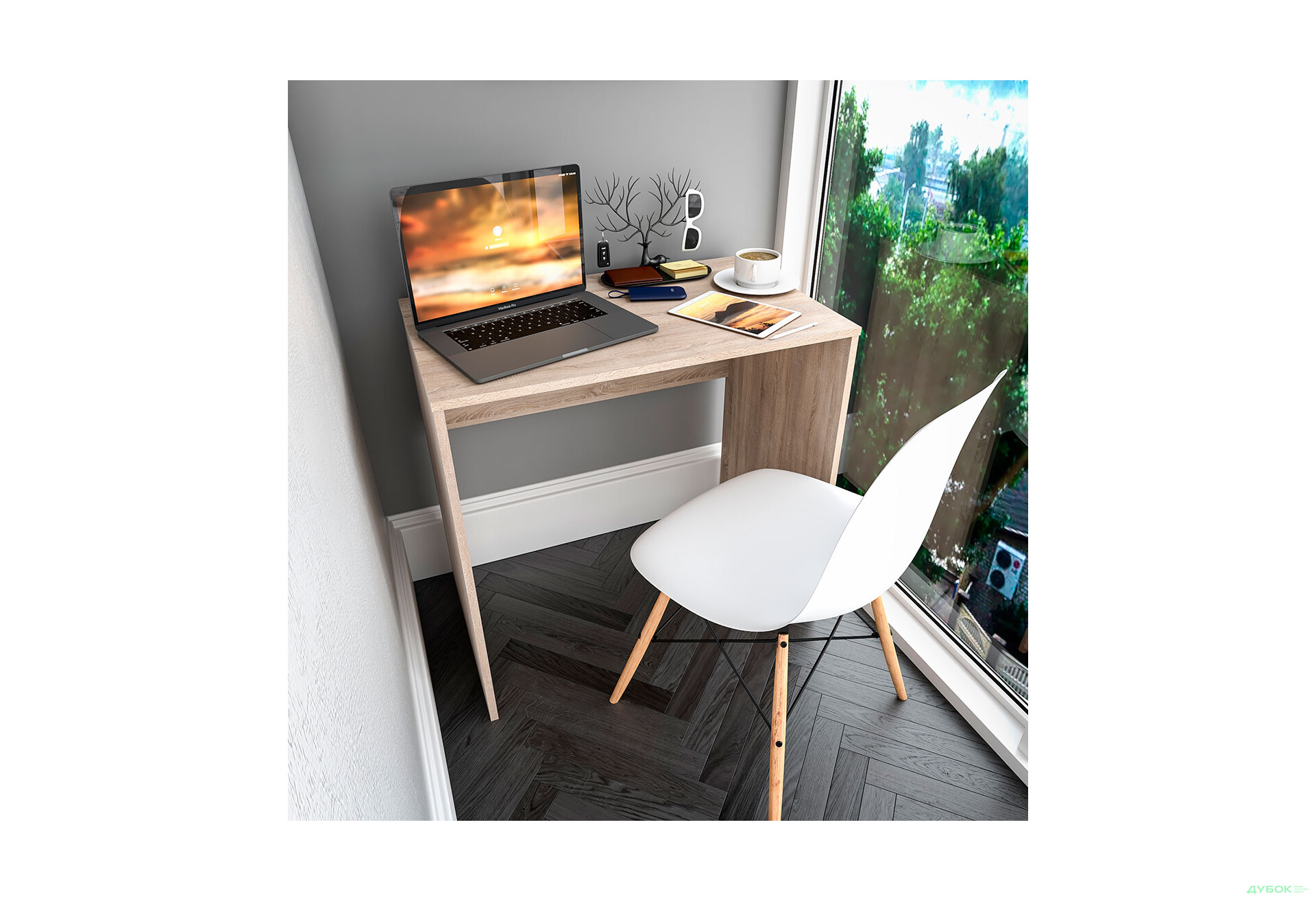 Изображение 3 - Стол письменный Moreli ST0023 80x50 см, дуб сонома