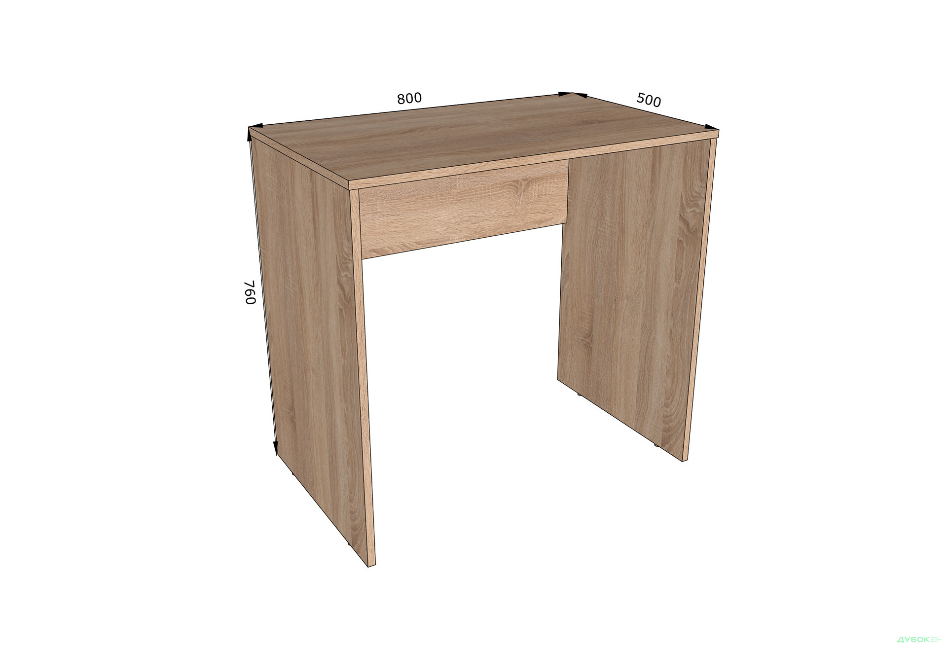 Изображение 4 - Стол письменный Moreli ST0023 80x50 см, дуб сонома