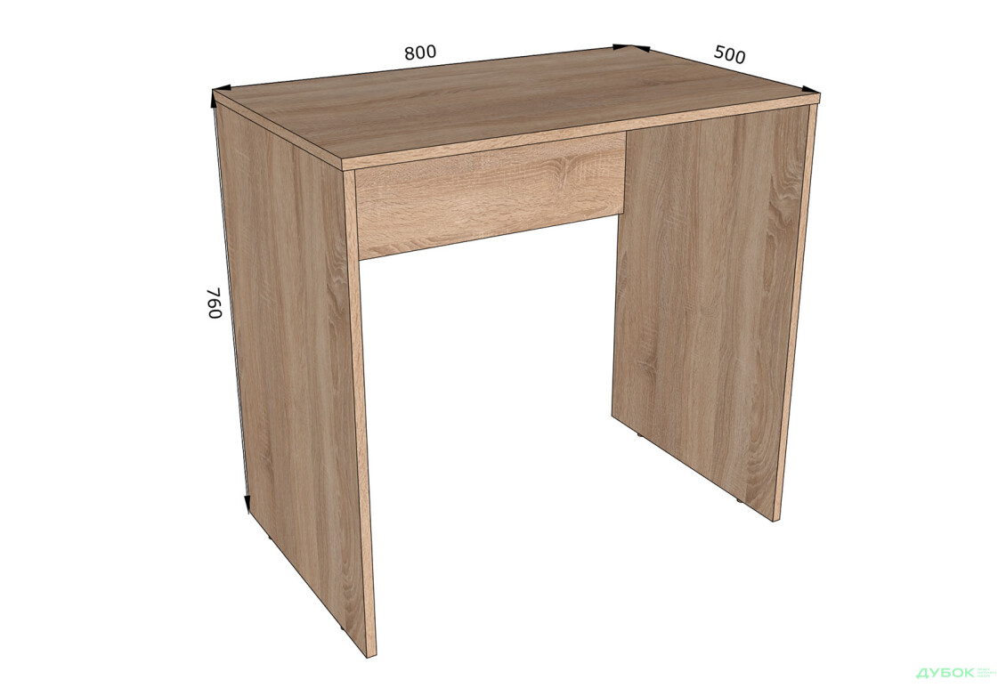 Изображение 4 - Стол письменный Moreli ST0023 80x50 см, дуб сонома
