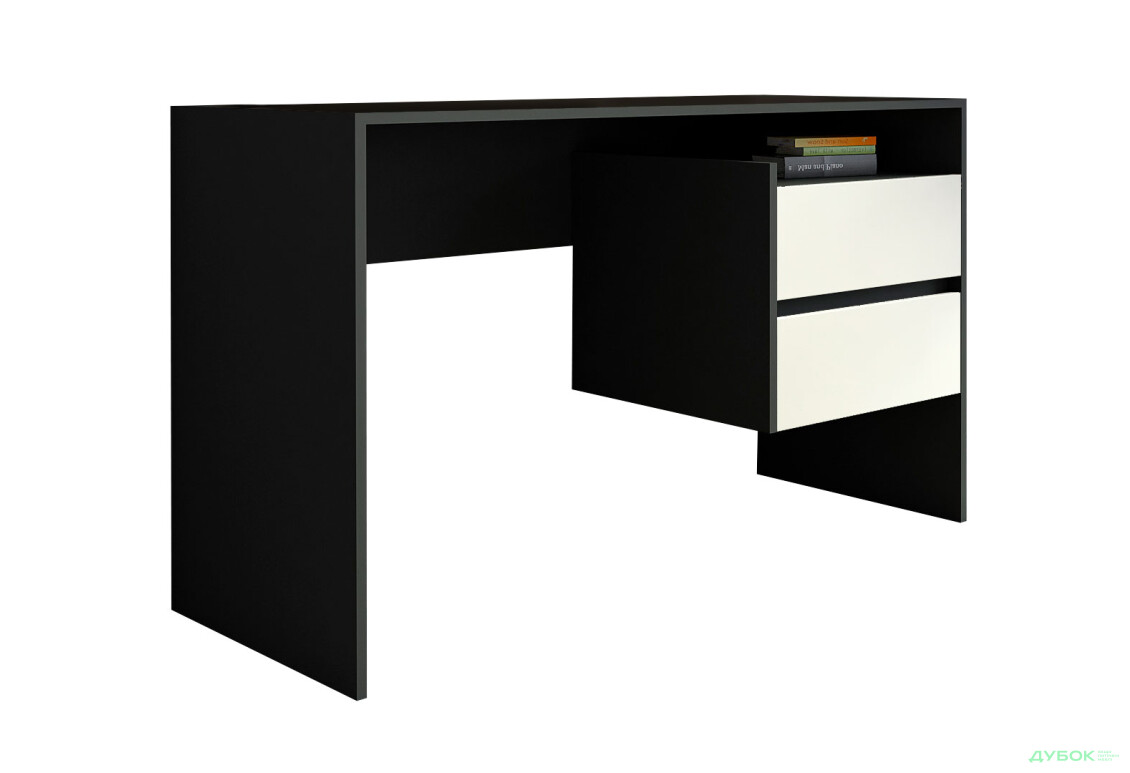 Стол письменный Moreli ST0006 125x52 см с ящиками, антрацит/белый