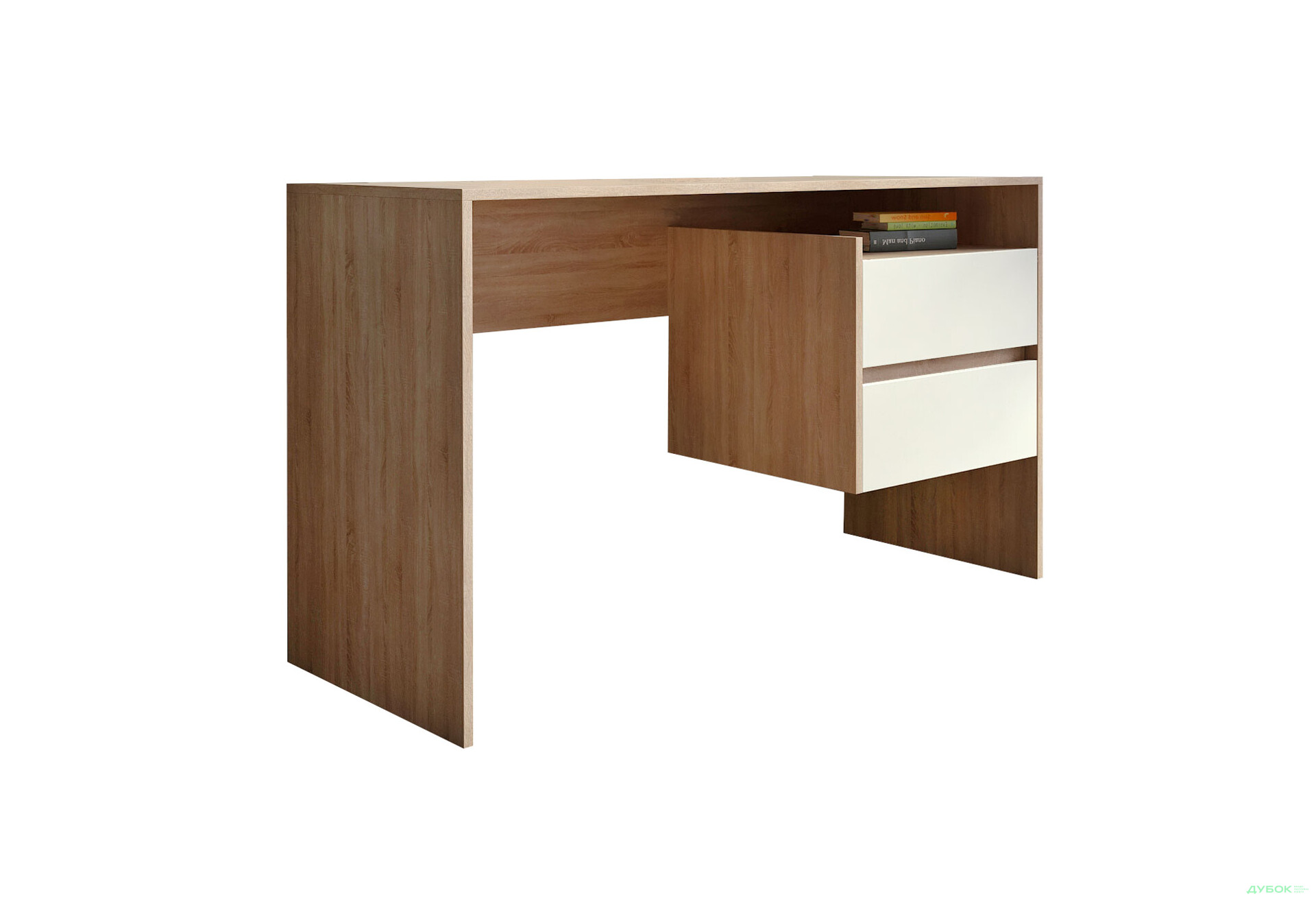 Зображення 1 - Стіл письмовий Moreli ST0006 125x52 см з шухлядами, дуб сонома/білий