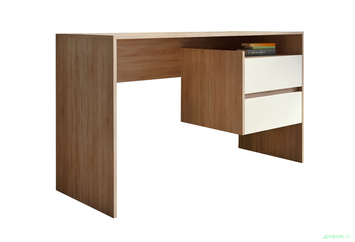 Стіл письмовий Moreli ST0006 125x52 см з шухлядами, дуб сонома/білий