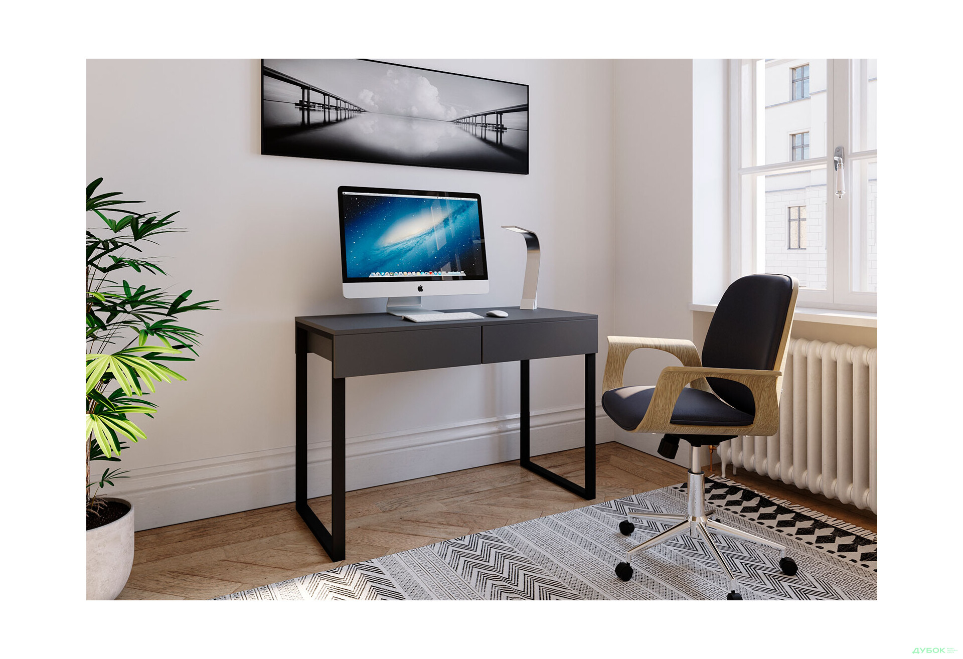 Изображение 2 - Стол письменный Moreli МХ0002 110x54 см с ящиками, антрацит