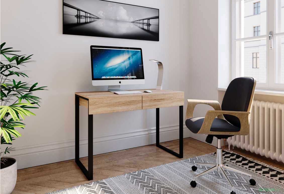 Стіл письмовий Moreli МХ0002 110x54 см з шухлядами, дуб сонома - Зображення 2 Зображення 2 - Стіл письмовий Moreli МХ0002 110x54 см з шухлядами, дуб сонома