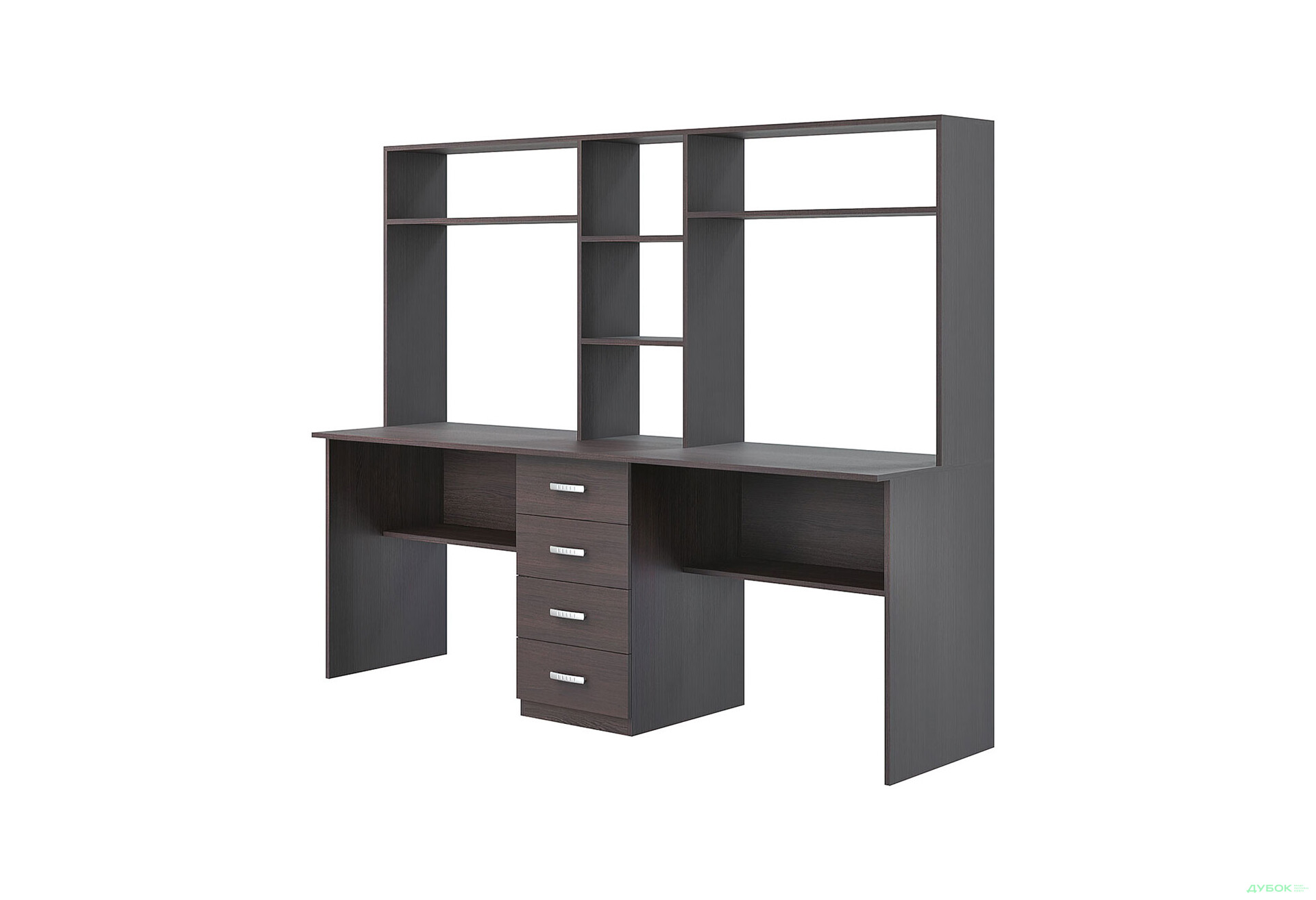 Стіл письмовий Київський стандарт Е3 СМ 200x60 см з шухлядами і надставкою, венге - Зображення 1 Зображення 1 - Стіл письмовий Київський стандарт Е3 СМ 200x60 см з шухлядами і надставкою, венге