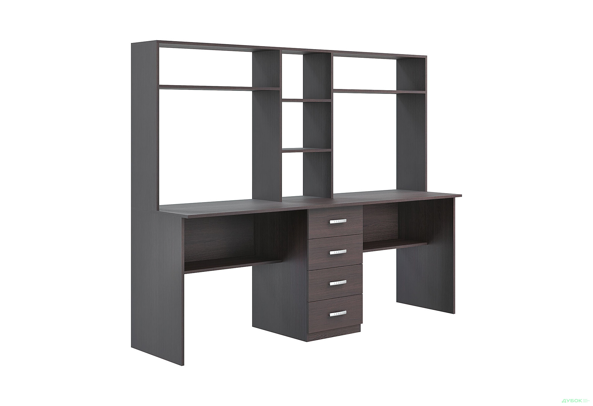 Стіл письмовий Київський стандарт Е3 СМ 200x60 см з шухлядами і надставкою, венге - Зображення 2 Зображення 2 - Стіл письмовий Київський стандарт Е3 СМ 200x60 см з шухлядами і надставкою, венге