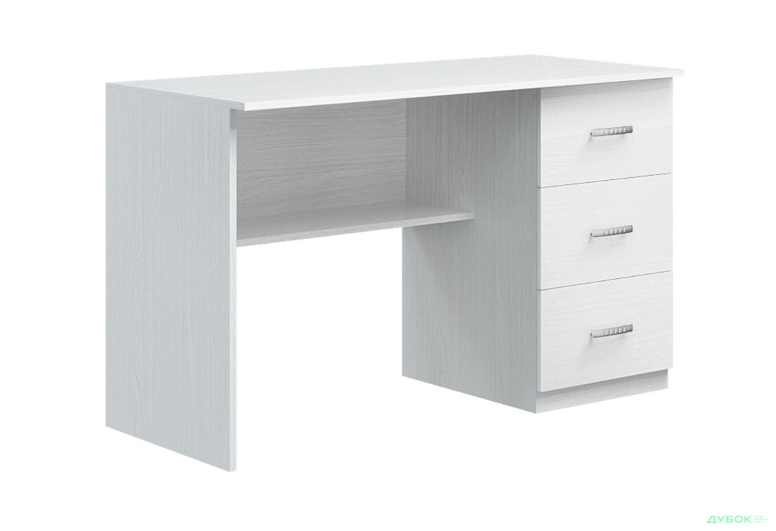 Стол письменный Киевский стандарт Е4 СМ 120x60 см с ящиками, белый структурный new