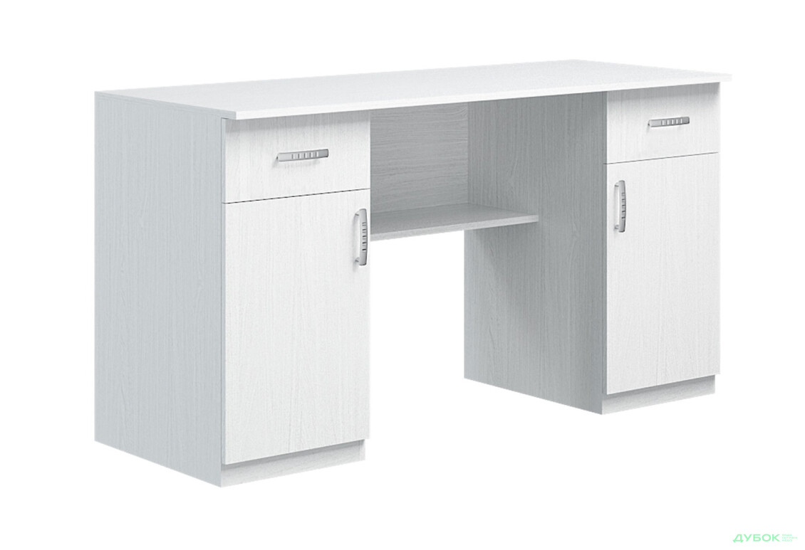 Стіл письмовий Київський стандарт Е2 СМ 135x60 см з тумбами і шухлядами, білий структурний new - Зображення 2 Зображення 2 - Стіл письмовий Київський стандарт Е2 СМ 135x60 см з тумбами і шухлядами, білий структурний new