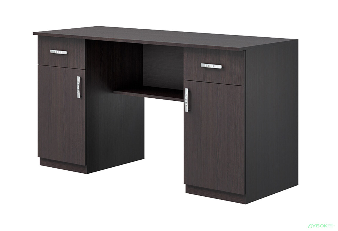 Стол письменный Киевский стандарт Е2 СМ 135x60 см с тумбами и ящиками, венге
