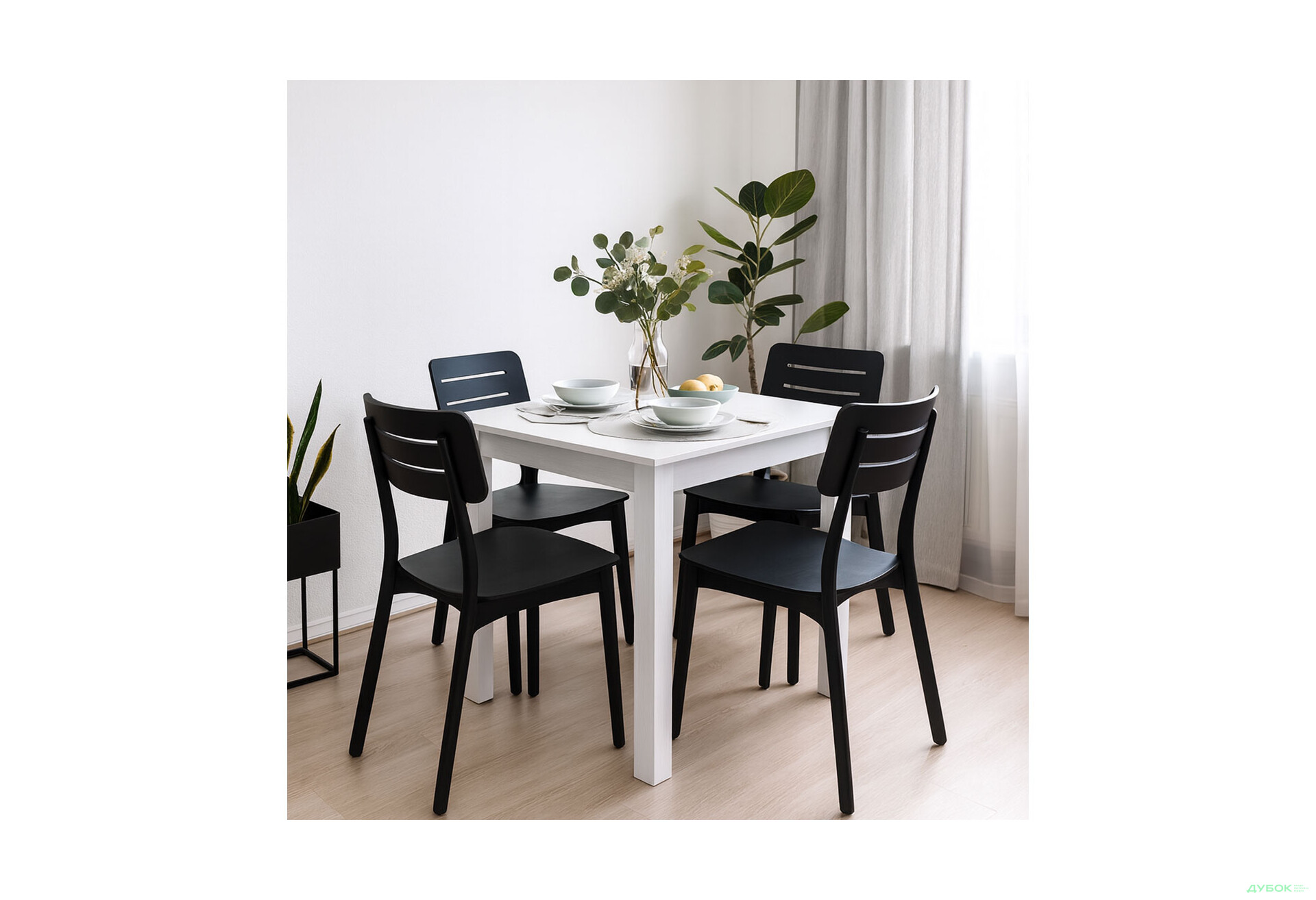 Зображення 2 - Стіл обідній №01 Київський стандарт 80x80 см, білий структурний new