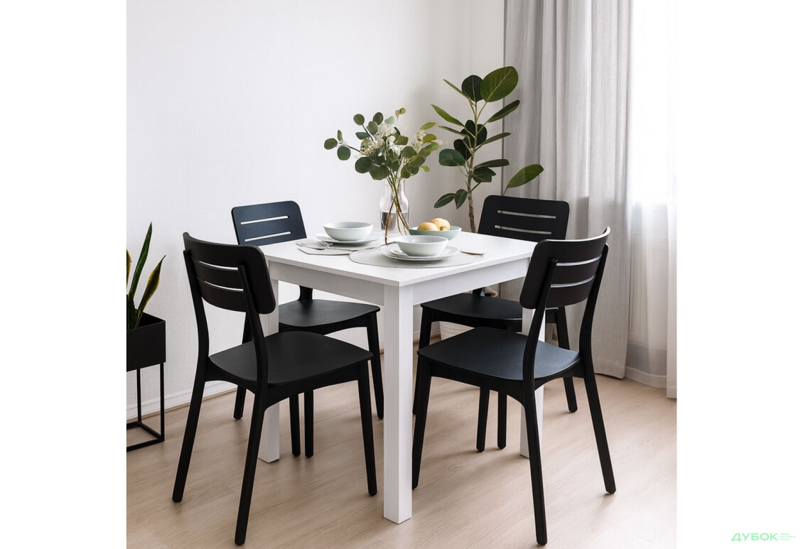 Зображення 2 - Стіл обідній №01 Київський стандарт 80x80 см, білий структурний new