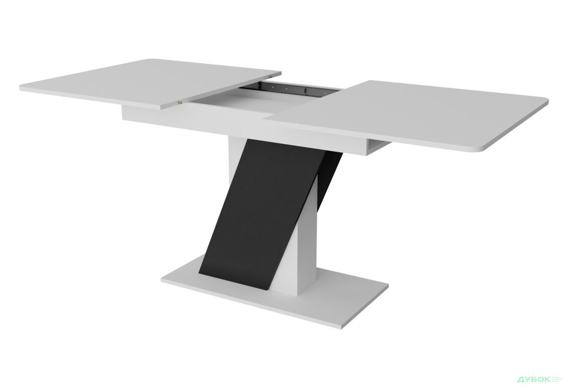 Фото 3 - Стол обеденный Неман Теч 140x80 см раскладной, белый / графит
