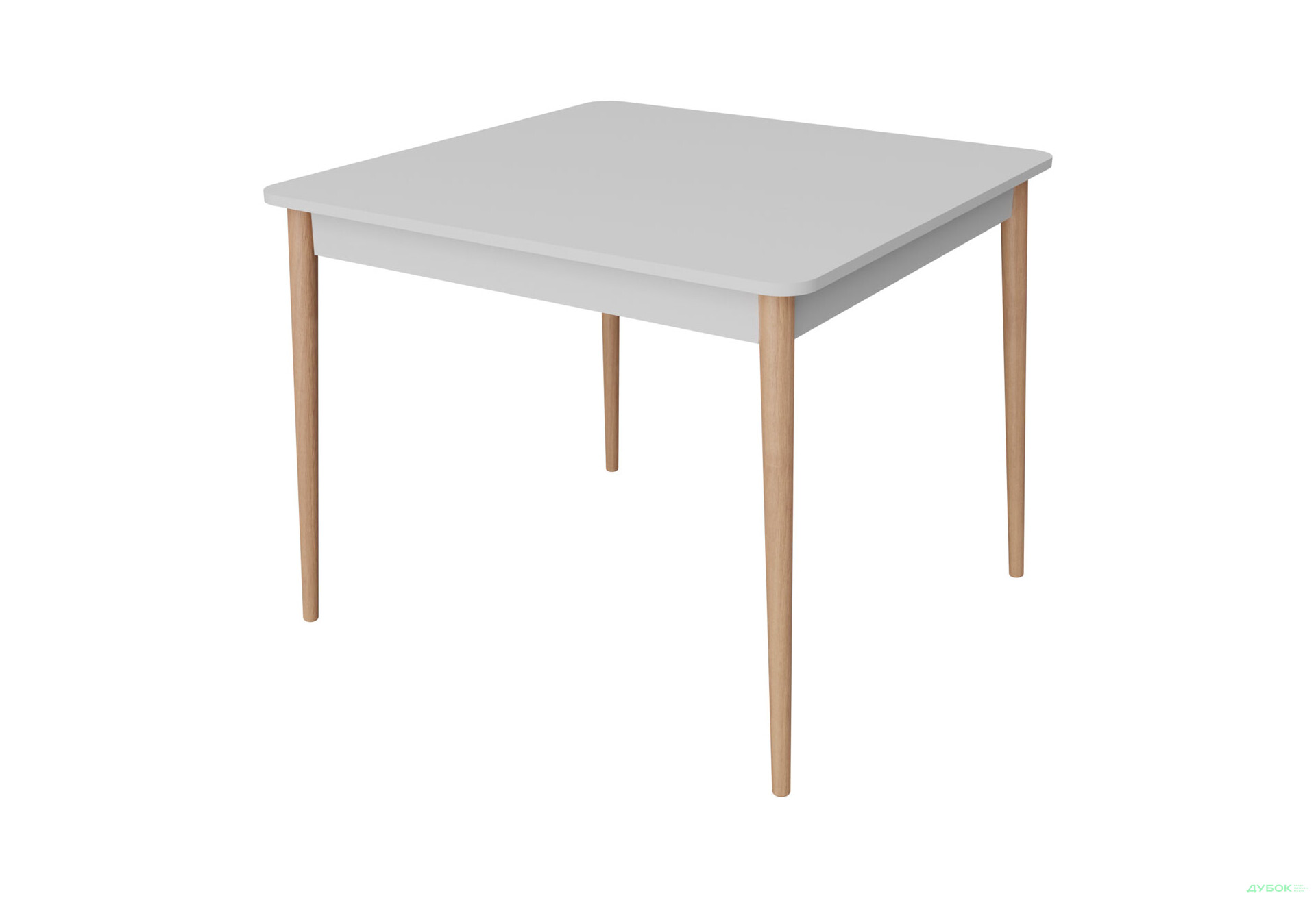 Стіл обідній Неман Моно 88x88 см, білий / вільха (лак) - Зображення 1 Зображення 1 - Стіл обідній Неман Моно 88x88 см, білий / вільха (лак)