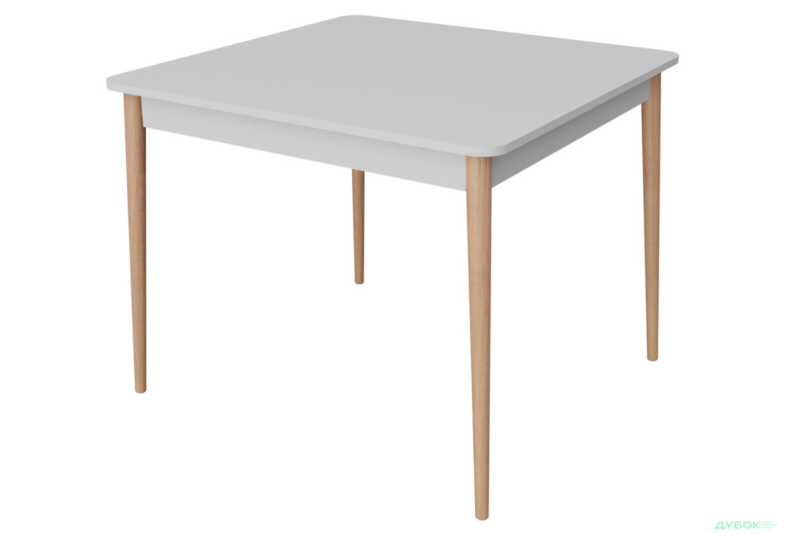 Стіл обідній Неман Моно 88x88 см, білий / вільха (лак) - Зображення 1 Зображення 1 - Стіл обідній Неман Моно 88x88 см, білий / вільха (лак)