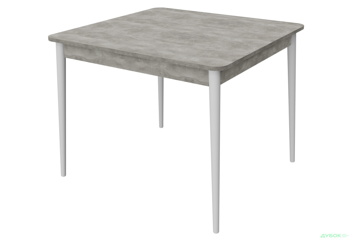 Стіл обідній Неман Моно 88x88 см, бетон / білий