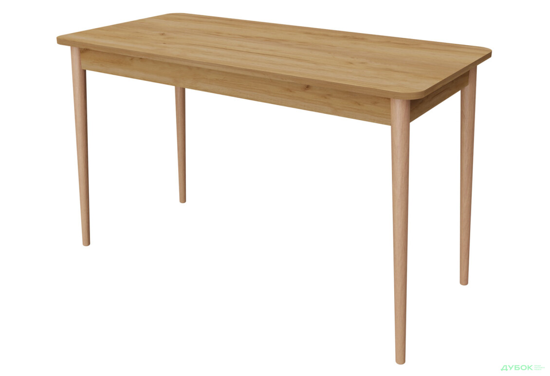 Стол обеденный Неман Моно 118x58 см, дуб крафт золотой / ольха (лак)