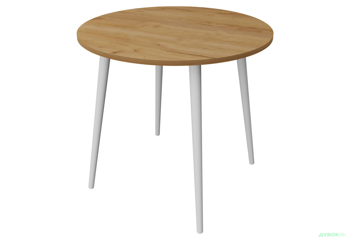 Стіл обідній Неман Сет 4 78x78 см, дуб крафт золотий / білий