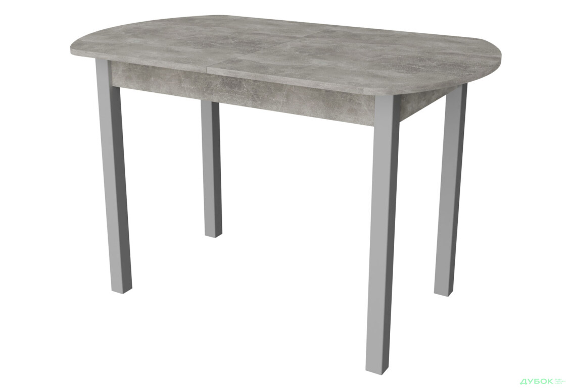 Стіл обідній Неман Модерн 116x68 см розкладний, бетон / сірий