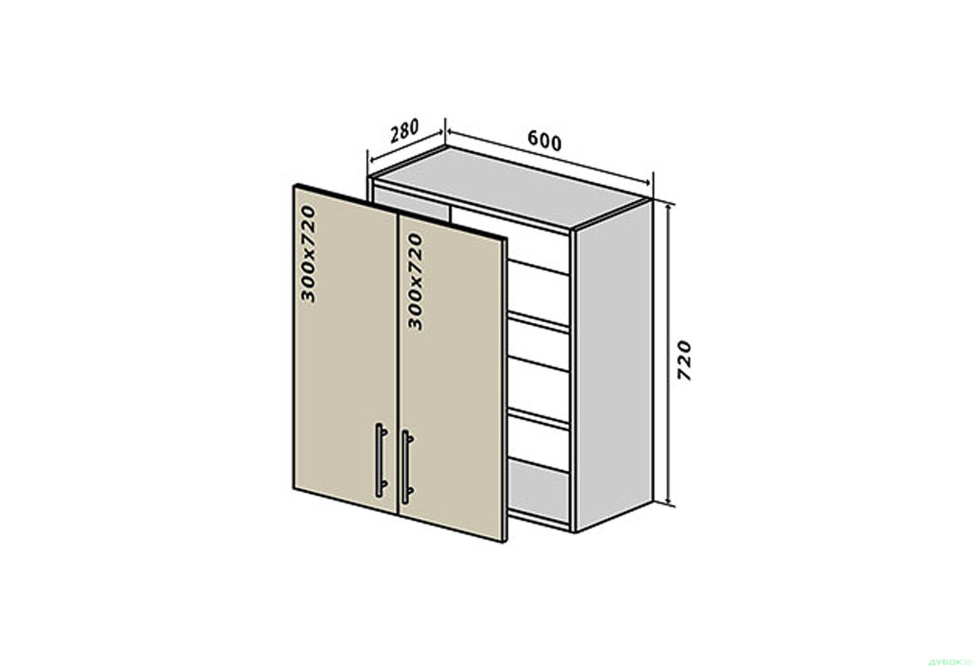 Зображення 1 - В6 Тумба 2Д 60 Моно VIP-master