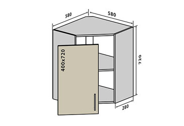 В14 Тумба кутова 1Д Моно VIP-master