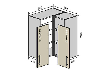 В18 Тумба кутова 58 Моно VIP-master