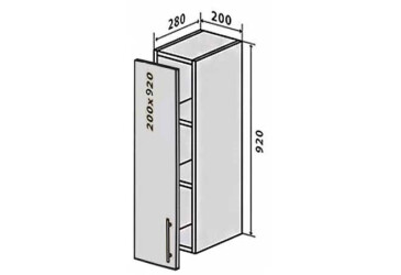 В41 Полиці + фасад петлі 200х920 Моно VIP-master
