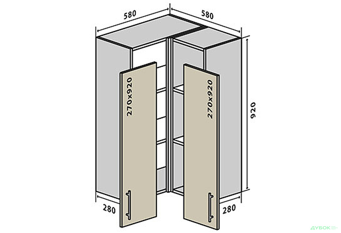 В58 Тумба кутова 58 Моно VIP-master - Зображення 1 Зображення 1 - В58 Тумба кутова 58 Моно VIP-master