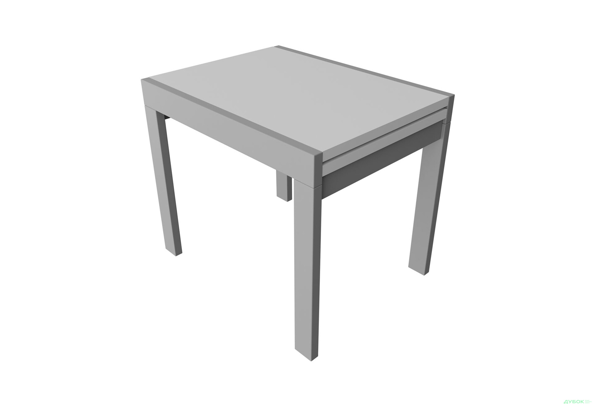 Стіл обідній Неман Корс 89x69 см розкладний, білий, ніжки сірі - Зображення 1 Зображення 1 - Стіл обідній Неман Корс 89x69 см розкладний, білий, ніжки сірі