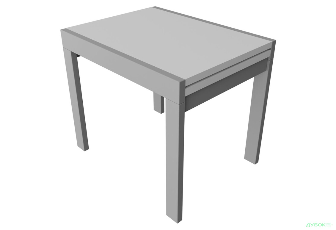 Стіл обідній Неман Корс 89x69 см розкладний, білий, ніжки сірі - Зображення 1 Зображення 1 - Стіл обідній Неман Корс 89x69 см розкладний, білий, ніжки сірі