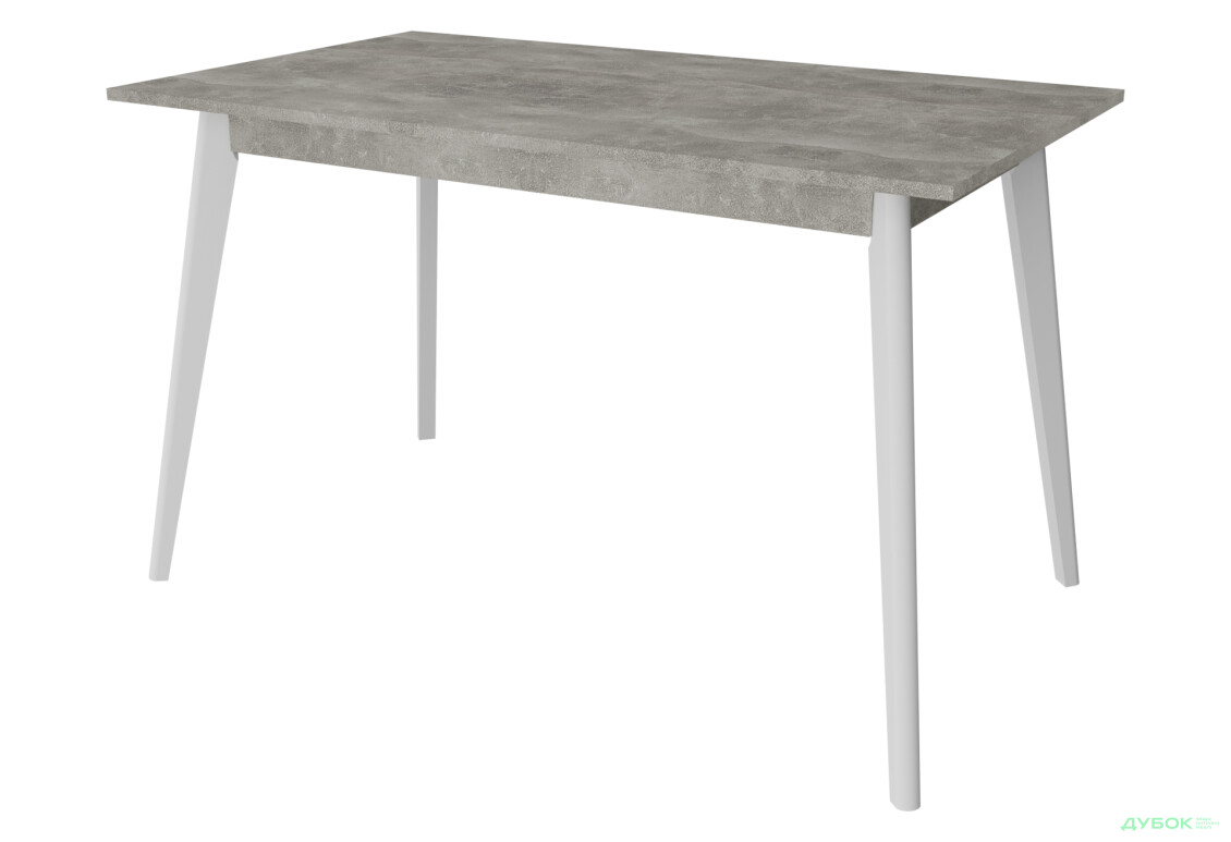 Стіл обідній Неман Бон ДСП 138x78 см, бетон / білий - Зображення 1 Зображення 1 - Стіл обідній Неман Бон ДСП 138x78 см, бетон / білий