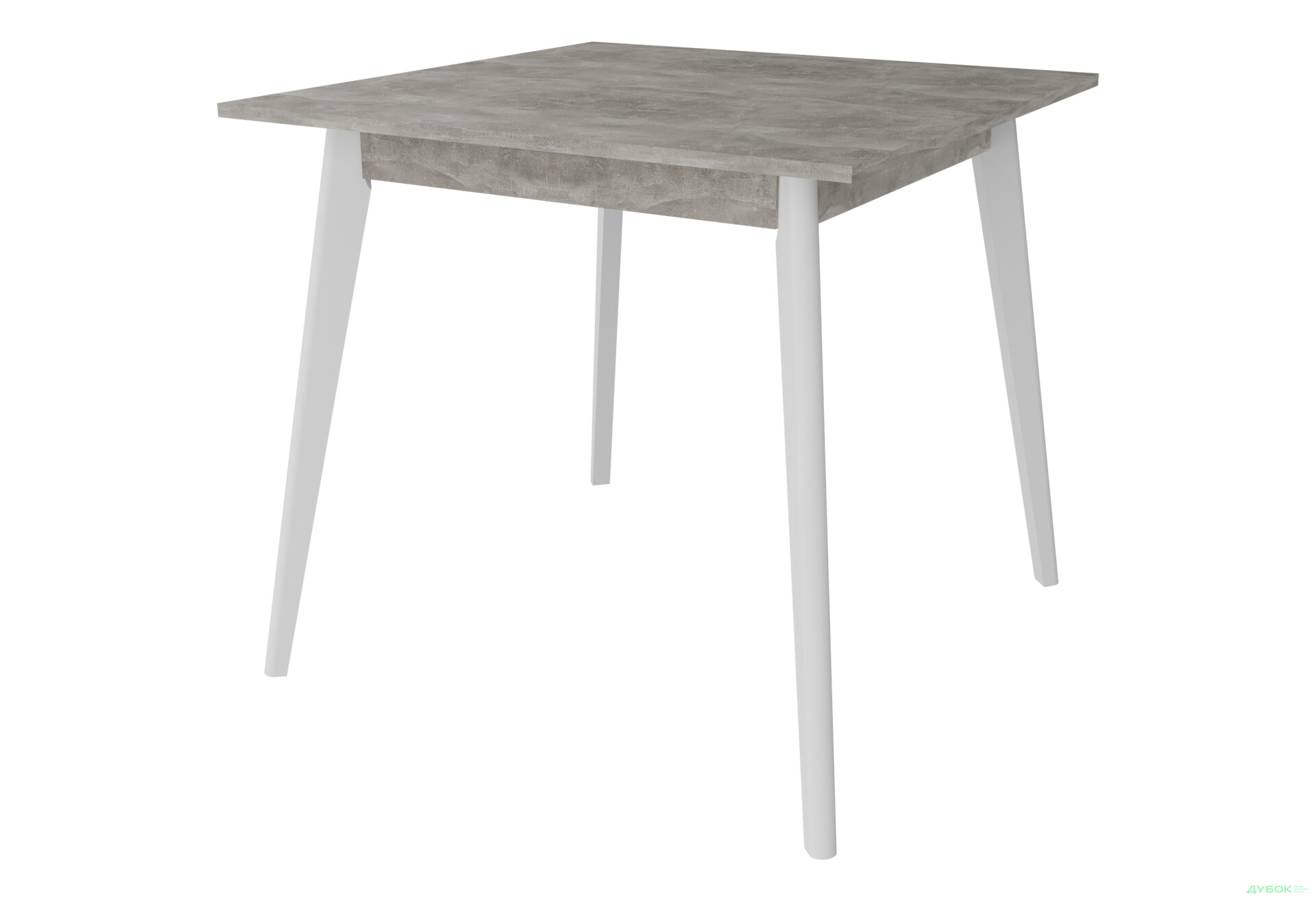 Стіл обідній Неман Бон ДСП 78x78 см, бетон / білий - Зображення 1 Зображення 1 - Стіл обідній Неман Бон ДСП 78x78 см, бетон / білий