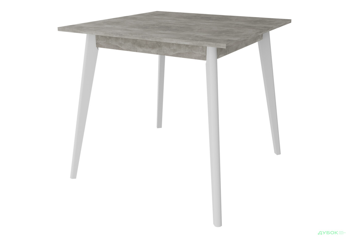 Стіл обідній Неман Бон ДСП 78x78 см, бетон / білий - Зображення 1 Зображення 1 - Стіл обідній Неман Бон ДСП 78x78 см, бетон / білий