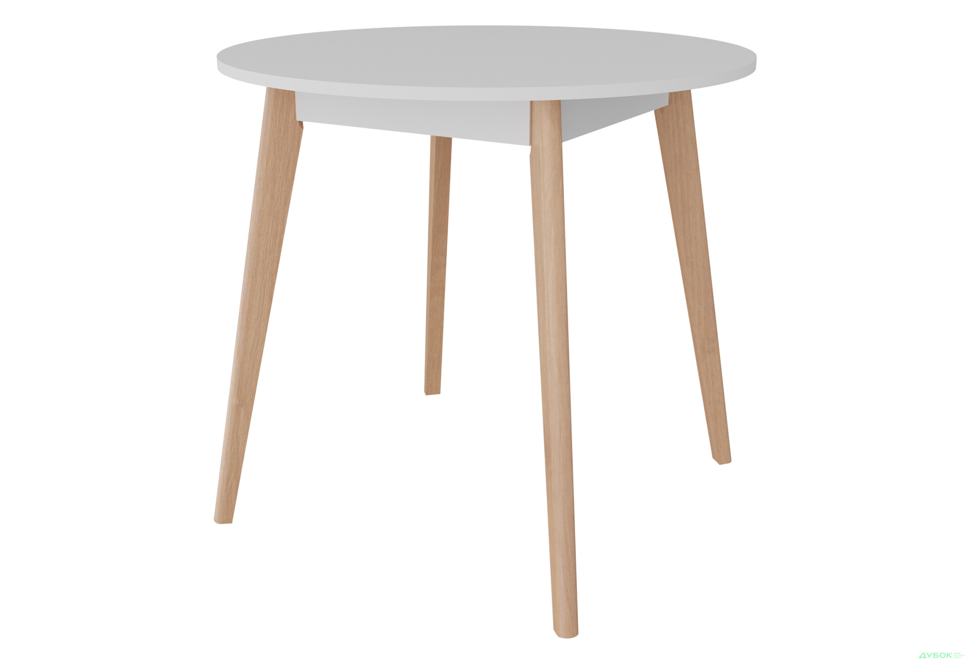 Стіл обідній Неман Бон ДСП 88x88 см, білий / вільха (лак) - Зображення 1 Зображення 1 - Стіл обідній Неман Бон ДСП 88x88 см, білий / вільха (лак)