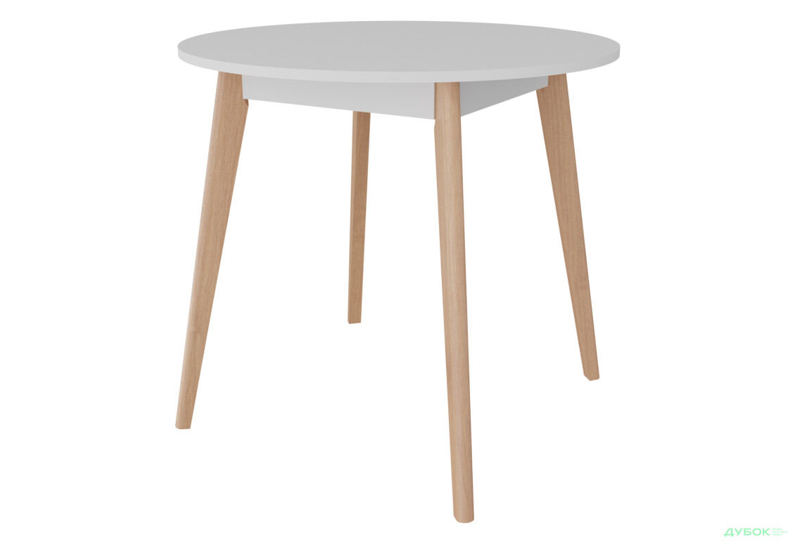 Стіл обідній Неман Бон ДСП 88x88 см, білий / вільха (лак) - Зображення 1 Зображення 1 - Стіл обідній Неман Бон ДСП 88x88 см, білий / вільха (лак)