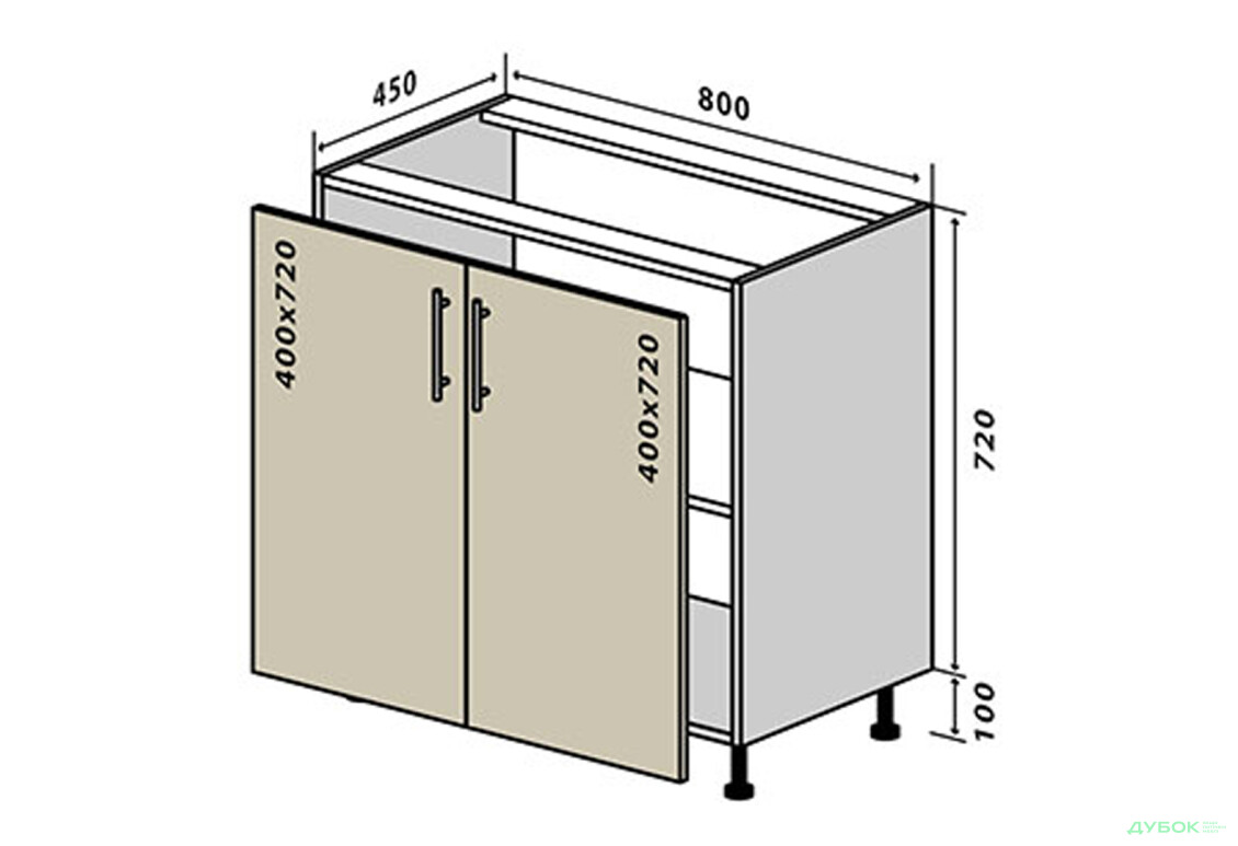 Н7 Тумба 2Д 80 Моно VIP-master - Зображення 1 Зображення 1 - Н7 Тумба 2Д 80 Моно VIP-master