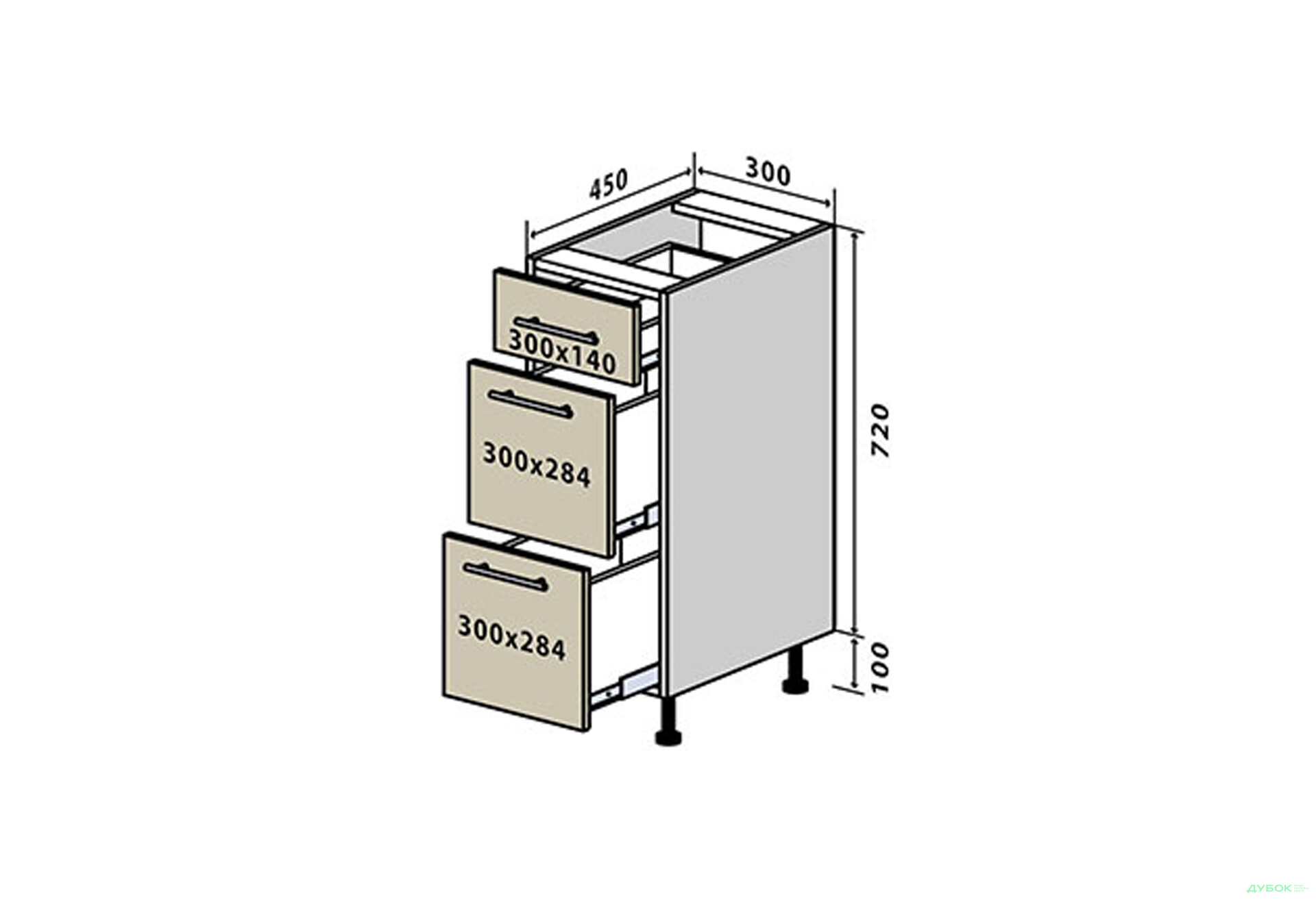 Изображение 1 - Н8 Тумба 3Ш 30 Моно Вип-Мастер