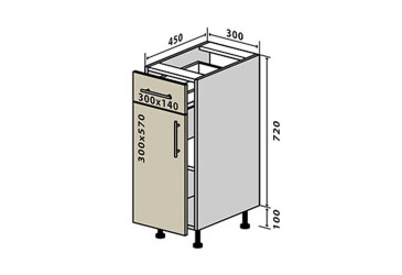 Н22 Тумба 1Ш1Д 30 Моно Вип-Мастер