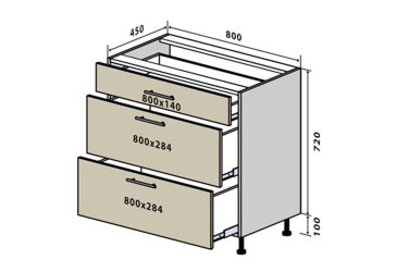 Н29 Тумба 3Ш 80 Моно VIP-master