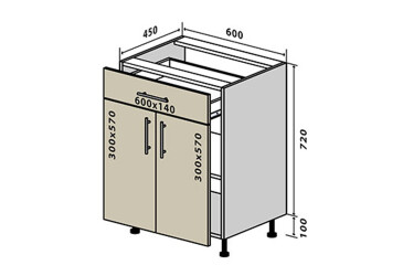 Н30 Тумба 1Ш2Д 60 Моно VIP-master