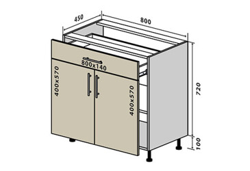 Н31 Тумба 1Ш2Д 80 Моно VIP-master