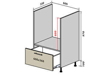 Н32 Тумба для духовки 1Ш New Моно VIP-master