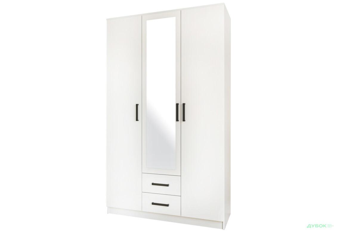 Шафа Garant NV Simple / Сімпл 3-дверна з 2 шухлядами та дзеркалом 120 см, німфея альба