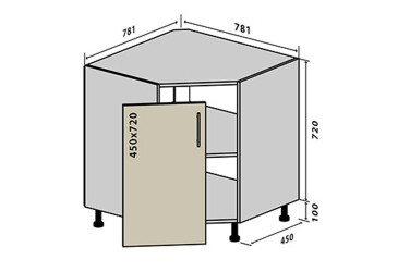 Н34 Тумба кутова мийка Моно VIP-master