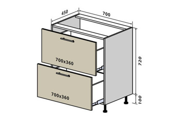 Н45 Тумба 2Ш 70 Моно VIP-master