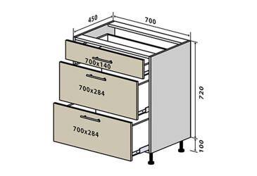 Н46 Тумба 3Ш 70 Моно VIP-master