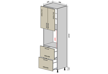 Н19 Пенал 2Д2Ш New Моно VIP-master
