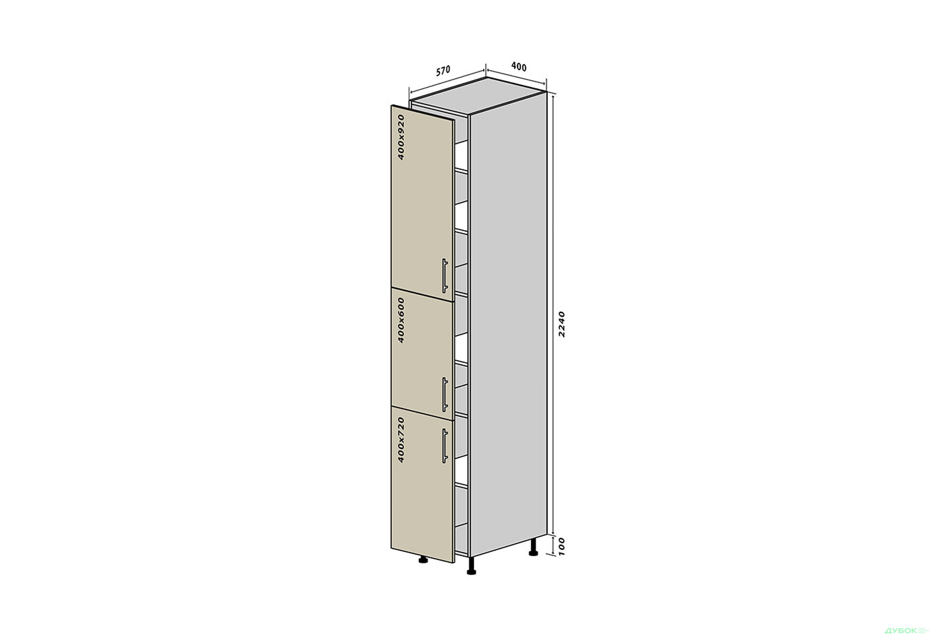 Н42 Пенал 40х234 Моно VIP-master - Зображення 1 Зображення 1 - Н42 Пенал 40х234 Моно VIP-master