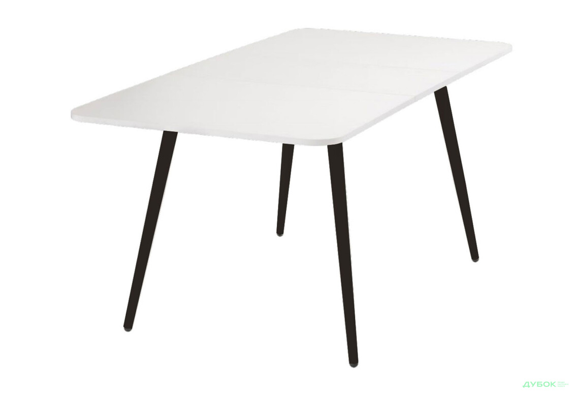 Стіл обідній Новий Стиль Casey Black (18) 120x80 см розкладний, білий / чорні ніжки - Зображення 1 Зображення 1 - Стіл обідній Новий Стиль Casey Black (18) 120x80 см розкладний, білий / чорні ніжки