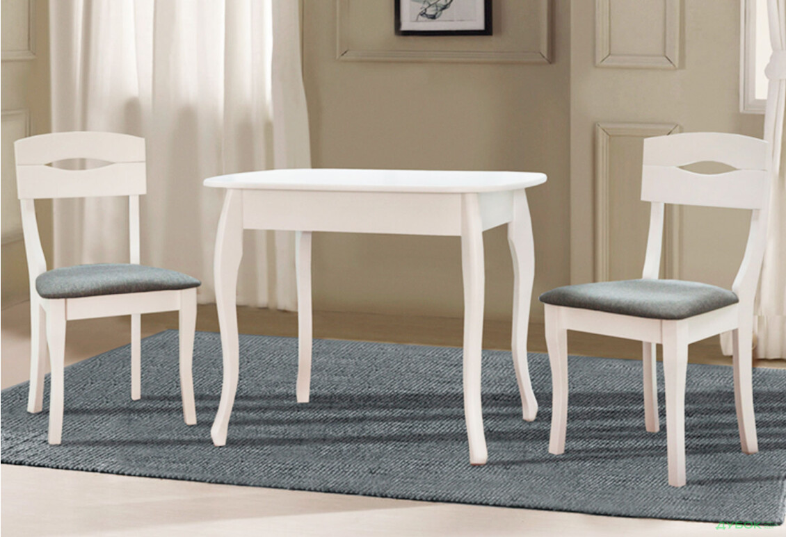 Стіл обідній Модуль Люкс Кантрі 93x67 см розкладний, білий - Зображення 3 Зображення 3 - Стіл обідній Модуль Люкс Кантрі 93x67 см розкладний, білий