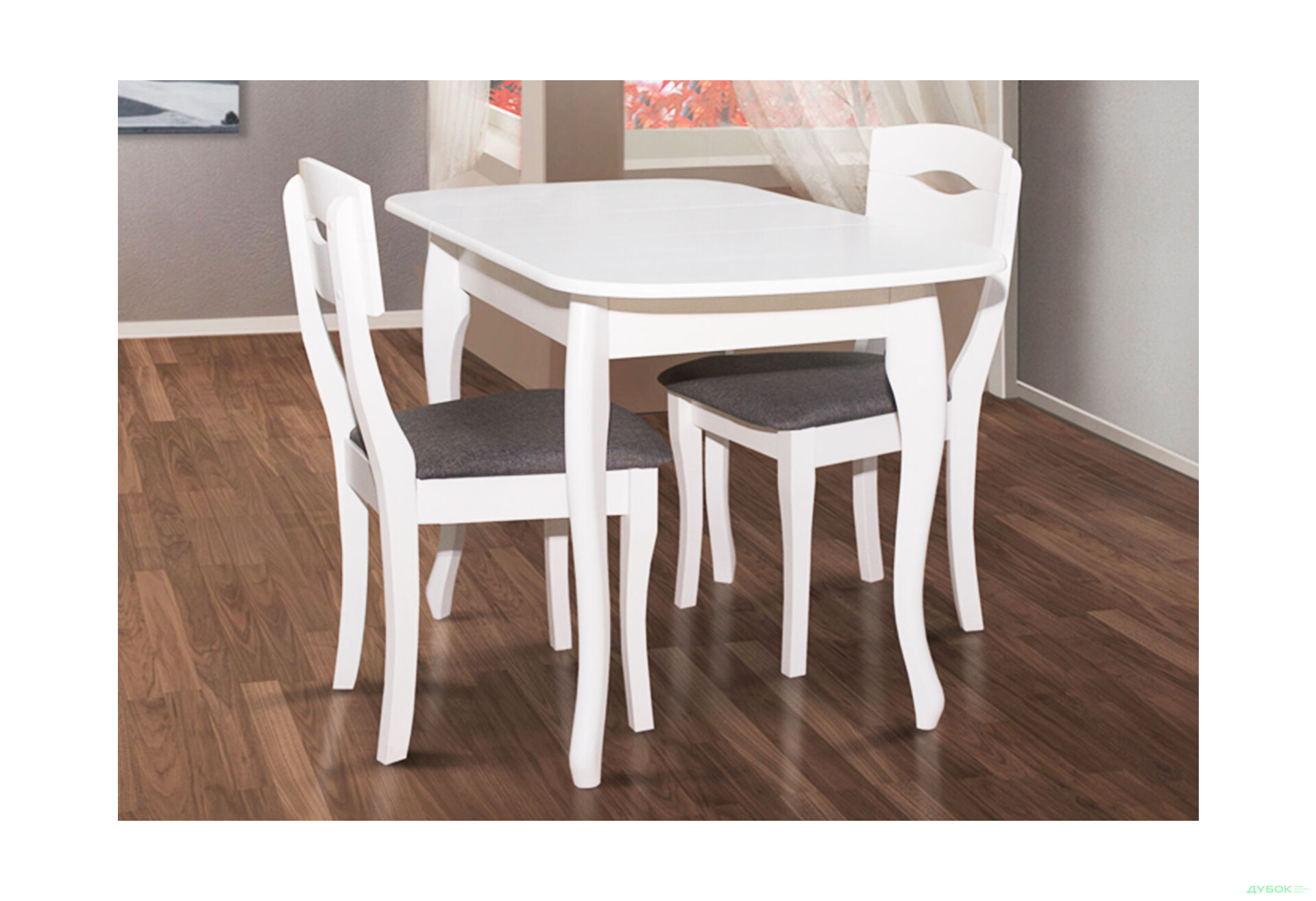 Стіл обідній Модуль Люкс Кантрі 93x67 см розкладний, білий - Зображення 4 Зображення 4 - Стіл обідній Модуль Люкс Кантрі 93x67 см розкладний, білий